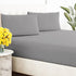 Renee Taylor Organic Cotton Fitted and Pillow case Set Steel Grey